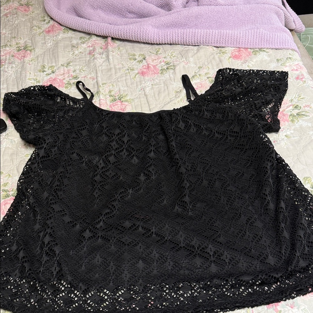 Maurices Black Lace Off-Shoulder Camisole